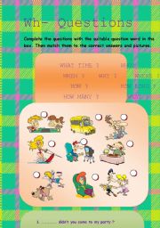 English Worksheet: Wh- Questions