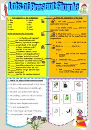 English Worksheet: Lots of Present Simple