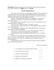 English Worksheet: how the thief was found