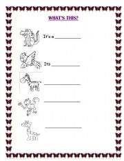 English worksheet: Animals