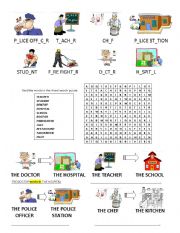 English Worksheet: Teaching Professions