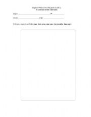 English worksheet: Body parts and prepositions