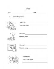 English worksheet: Jobs and activities