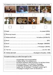 English Worksheet: WALLACE and GROMIT BE+ ING Worksheet N2