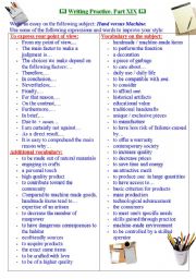 English Worksheet: Writing practice for TOEFL/IELTS exams. Useful expressions and vocabulary. Part XIX.