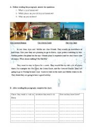 English Worksheet: reading-writing/parallel writing