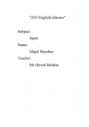 English Worksheet: 200 English Sport Idiom 