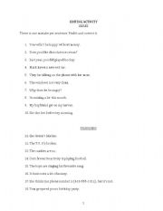 English Worksheet: Editing Activity