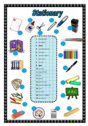 2 pages/3exercises 19 most common things students use at school