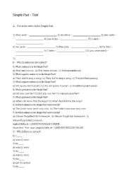 English Worksheet: Simple Past