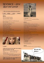 English Worksheet: Song by BEYONCE - Girls (Run the World)