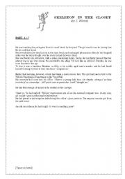 English Worksheet: Skeleton in the closet part 1: the first 5 pages of an amazing short story