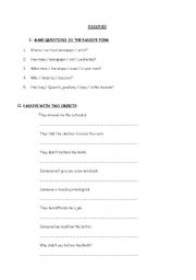 English Worksheet: Passives