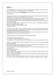 English Worksheet: Skeleton in the closet Part 2: the end of the short story + 7 pages of various activities