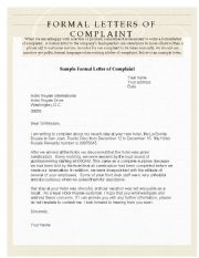 English Worksheet: Formal complaint letter, examples and exercises