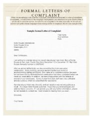 Formal complaint letter, examples and exercises