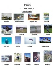 English Worksheet: Extreme Sports