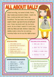 English Worksheet: ALL ABOUT SALLY