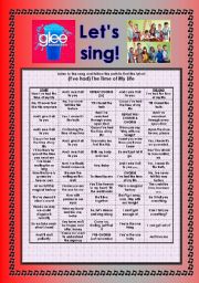 English Worksheet: > Glee Series: Season 2! > SONGS FOR CLASS! S02E09 *.* THREE SONGS *.* FULLY EDITABLE WITH KEY! *.* PART 2/2