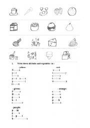 English worksheet: food