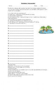 English Worksheet: past tense dialogue