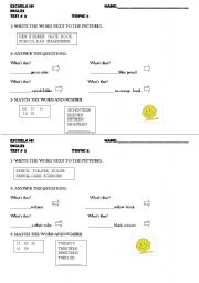 English Worksheet: School Objects