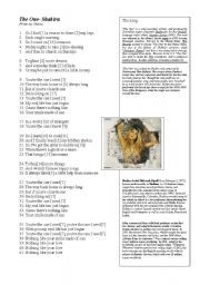 English Worksheet: The one - Shakira