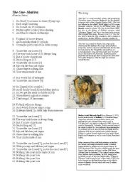 English worksheet: The one - Shakira