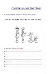 English worksheet: Comparison of adjectives