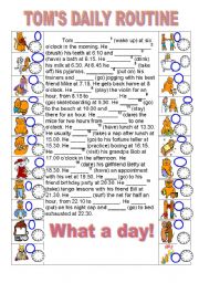 English Worksheet: DAILY ROUTINES