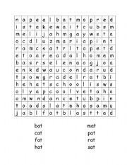 English worksheet: at family word search