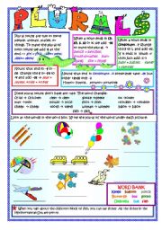 English Worksheet: PLURALS