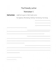 English Worksheet: The Friendly Letter