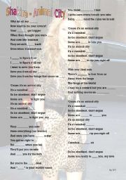 English Worksheet: Shakira - Animal City song worksheet