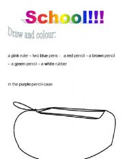 English worksheet: school objects