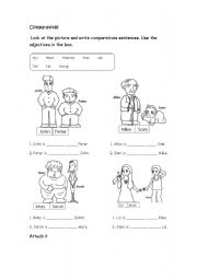English Worksheet: comparatives