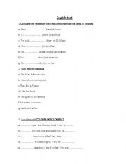 English worksheet: TEST- SIMPLE PRESENT