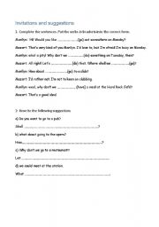 English Worksheet: Invitations and suggestions