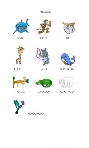 English worksheet: Animals Spelling