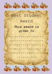 English Worksheet: Best Student Award