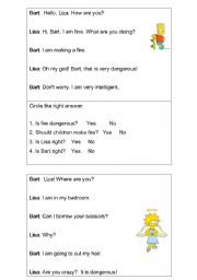 English worksheet: Simpsons dialogue