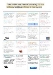 English Worksheet: This colorful guide Get rid of the fear of writing formal letters, e-mails, faxes, etc gives you a real insight into corresponding with confidence  