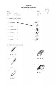 English worksheet: Things in the classroom