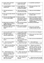 English Worksheet: at the doctors conversation cards