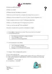 English worksheet: introduce your self