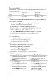 English Worksheet: participles