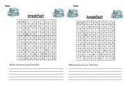 English worksheet: Breakfast Domino