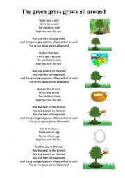 sing a song - the green grass grows all around - with exercises