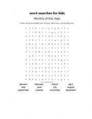 English Worksheet: word search