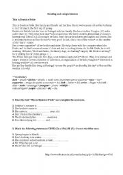 English Worksheet: Reading